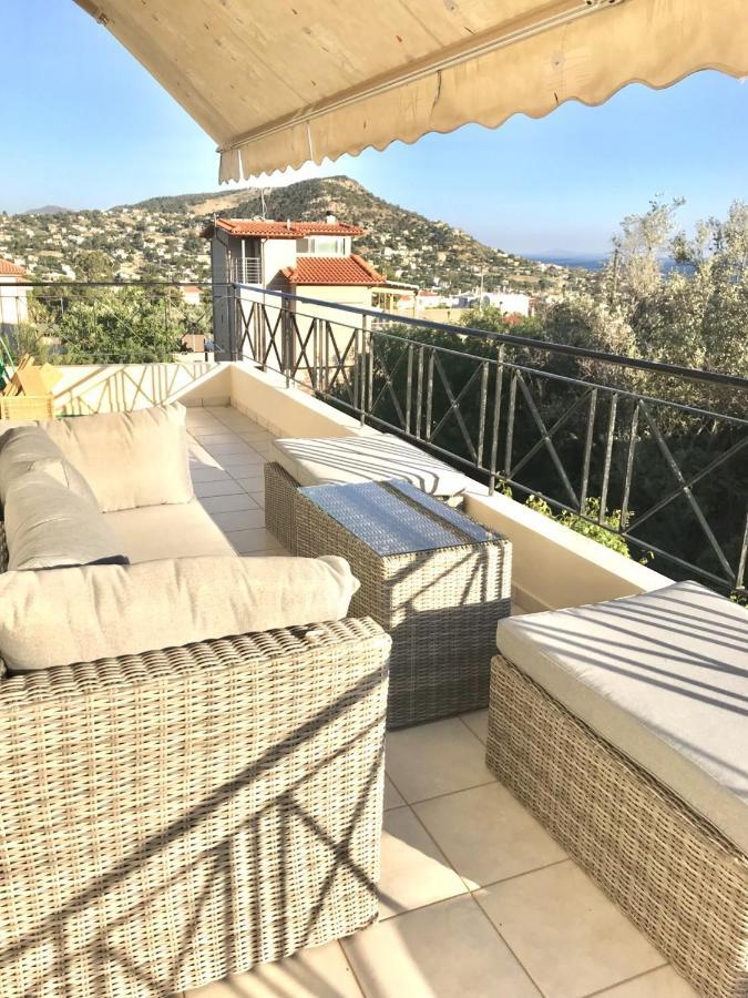 Beautiful Maisonette With A View To The Mountains And The Sea Agia Marina  Exteriér fotografie