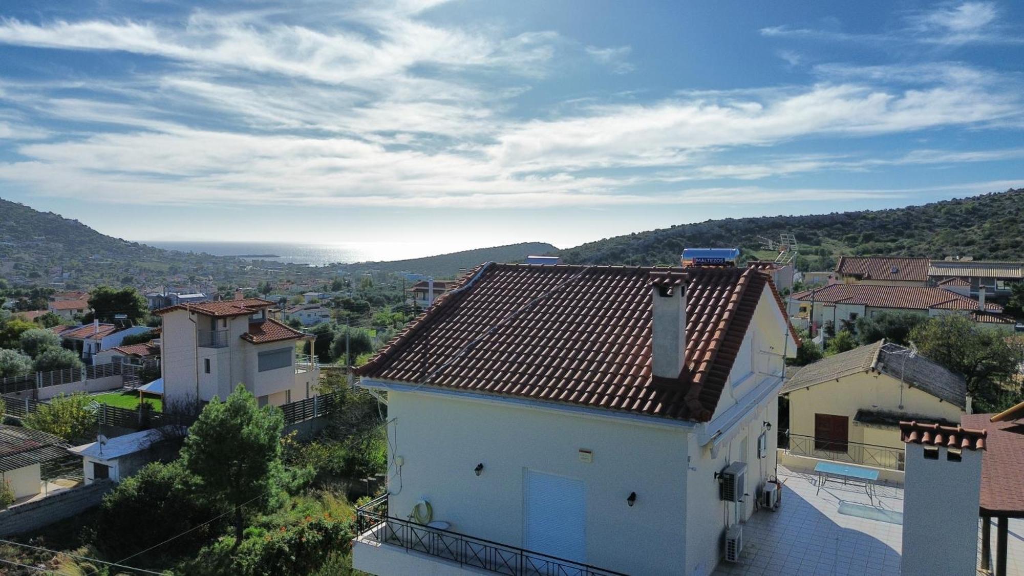 Beautiful Maisonette With A View To The Mountains And The Sea Agia Marina  Exteriér fotografie